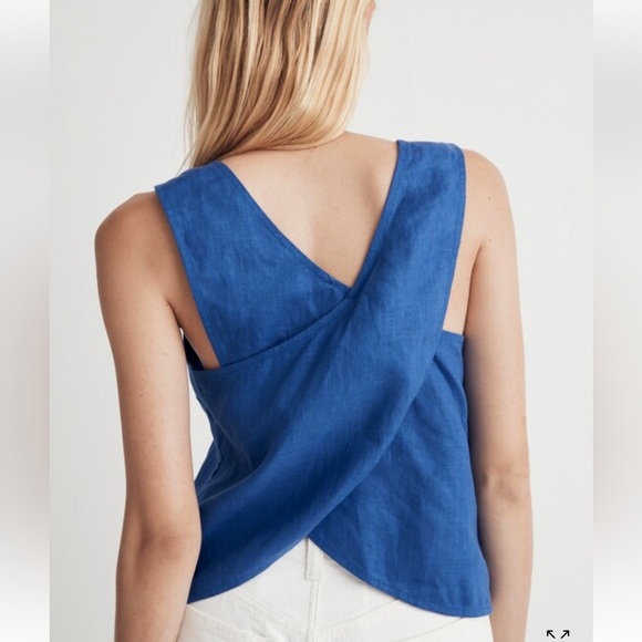 Madewell 100% Linen Cross-Back Sleeveless Top - Picture 2 of 5